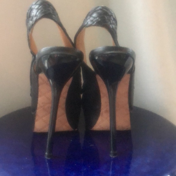 L.a.m.b. Lamb Gwen stefani Keaton braided leather platform sling back stiletto - Picture 3 of 16